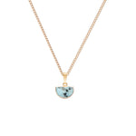 Decadorn Pendant Necklace-Mini Semi Circle Kiwi Jasper