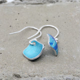Lisa Marsella Small Domed Diamond Earrings - Brushed Blue