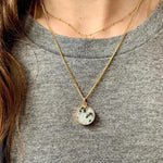Decadorn Pendant Necklace-Full Circle-Kiwi Jasper Gold
