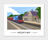 James Kelly Print-Helen's Bay(steam train)