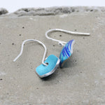Lisa Marsella Small Domed Square Earrings - Brushed Blue