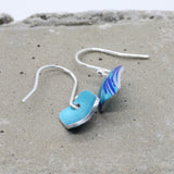 Lisa Marsella Small Domed Square Earrings - Brushed Blue