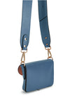 Italian Leather Crossbody Bag-Denim Blue