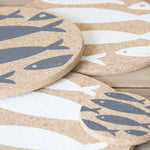 Liga Cork Placemats/Coasters-Fish Grey