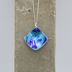 Lisa Marsella Concave Domed Diamond Pendant - Brushed Blue