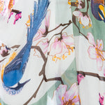 One Hundred Stars Throwover-Blossom & Birds Aqua