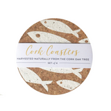 Liga Cork Placemats/Coasters-Fish WHT
