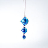 Lisa Marsella Aescending Triple Concave Domed Diamond Pendant - Brushed Blue
