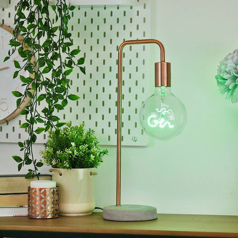 STP GIN LED filament Text Light Bulb-GREEN