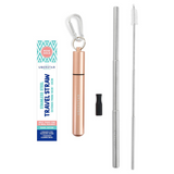 UBS Travel Stainless Steel Straw-Rose Gold