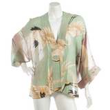 One Hundred Stars Stork Kimono-Aqua