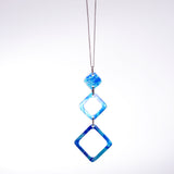 Lisa Marsella Ascending Triple Drop Flat Diamond Pendant - Brushed Blue
