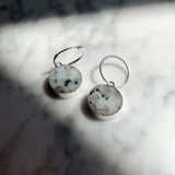 Decadorn Earrings-Mini Circle Hoop Earrings-Kiwi Jasper Silver