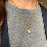 Decadorn Pendant Necklace-Full Circle-Kiwi Jasper Gold