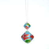 Lisa Marsella Ascending Double Concave Diamond Pendant - Orange Lime & Turquoise