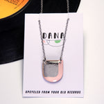 Dana Small D Shaped Necklace - Pink & Silver