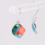 Lisa Marsella Small Concave Diamond Earrings - Orange Lime & Turquoise