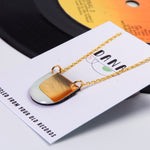 Dana Small D Shaped Necklace - Mint & Gold