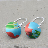 Lisa Marsella Small Domed Disc Earrings - Orange Lime & Turquoise
