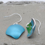 Lisa Marsella Large Concave Diamond Earrings - Orange Lime & Turquoise
