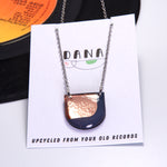 Dana Small D Shaped Necklace - Grey & Copper