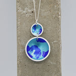 Lisa Marsella Ascending Double Concave Dome Pendant - Brushed Blue