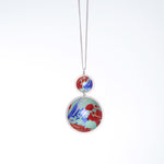 Lisa Marsella Ascending Double Concave Dome Pendant - Aqua, Orange & Blue