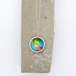 Lisa Marsella Concave Dome Pendant - Orange Lime & Turquoise