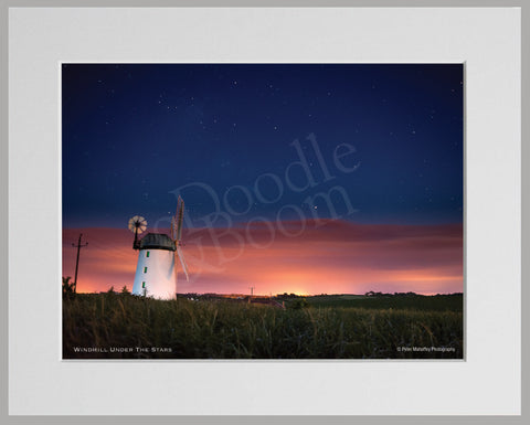 PRM Mounted Photo Print-Windmill Under The Stars
