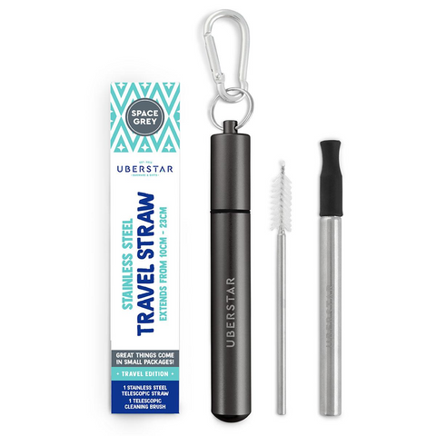UBS Travel Stainless Steel Straw-Space Grey