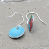 Lisa Marsella Small Domed Disc Earrings - Orange Lime & Turquoise