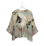 One Hundred Stars Stork Kimono-Aqua