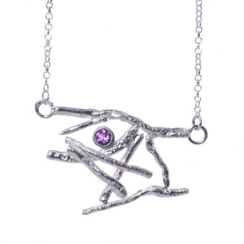 CSL Sterling Silver Faerie Realm Pendant - Amethyst