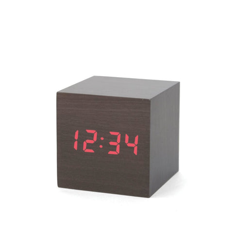 KK Alarm Clock Wood Cube Dark