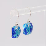 Lisa Marsella Small Domed Square Earrings - Brushed Blue