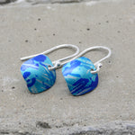 Lisa Marsella Small Domed Square Earrings - Brushed Blue