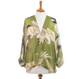 One Hundred Stars Stork Kimono-Green