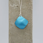 Lisa Marsella Concave Domed Diamond Pendant - Brushed Blue