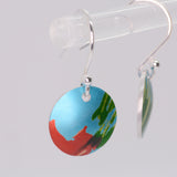 Lisa Marsella Small Domed Disc Earrings - Orange Lime & Turquoise