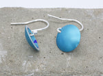 Lisa Marsella Small Concave Dome Earrings - Brushed Blue