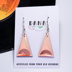 Dana Triangle Dangle Earrings - Pink/Copper