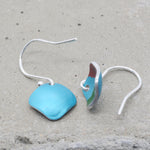 Lisa Marsella Small Concave Diamond Earrings - Orange Lime & Turquoise