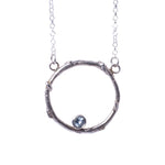 CSL Sterling Silver Faerie Ring pendant - Blue Topaz