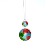 Lisa Marsella Ascending Double Concave Dome Pendant - Orange Lime & Turquoise