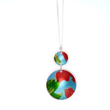 Lisa Marsella Ascending Double Concave Dome Pendant - Orange Lime & Turquoise