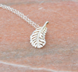 PM Sterling Silver Feather Necklace