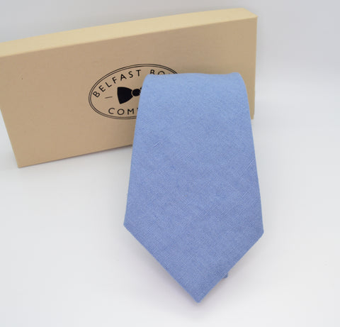 Belfast Bow Co Handmade Irish Linen Tie-Slate Blue