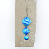 Lisa Marsella Aescending Triple Concave Domed Diamond Pendant - Brushed Blue