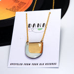 Dana Small D Shaped Necklace - Mint & Gold