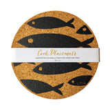 Liga Cork Placemats/Coasters-Fish Grey